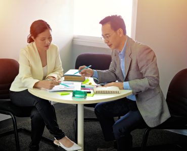 business-team-brainstorms-planning-work